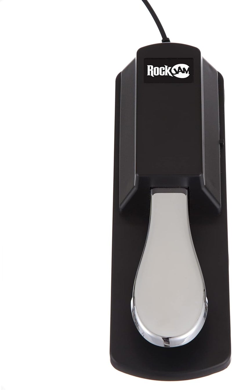 RockJam 6.35mm Sustain Pedal for Electronic Keyboards and Digital Pianos with Polarity Switch, Anti-Slip Rubber Bottom and 5.9 ft. Cable - Image 2